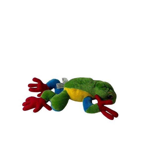 Wildlife Artists Plush Red Eyed Tree Frog Stuffed Animal Beanie Realistic 10 in - Picture 4 of 6